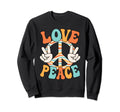 Love Peace Sign 60S 70S Outfit Sweatshirt - Unique Graphic Men Women - T-Shirt, Sweatshirt, Hoodie