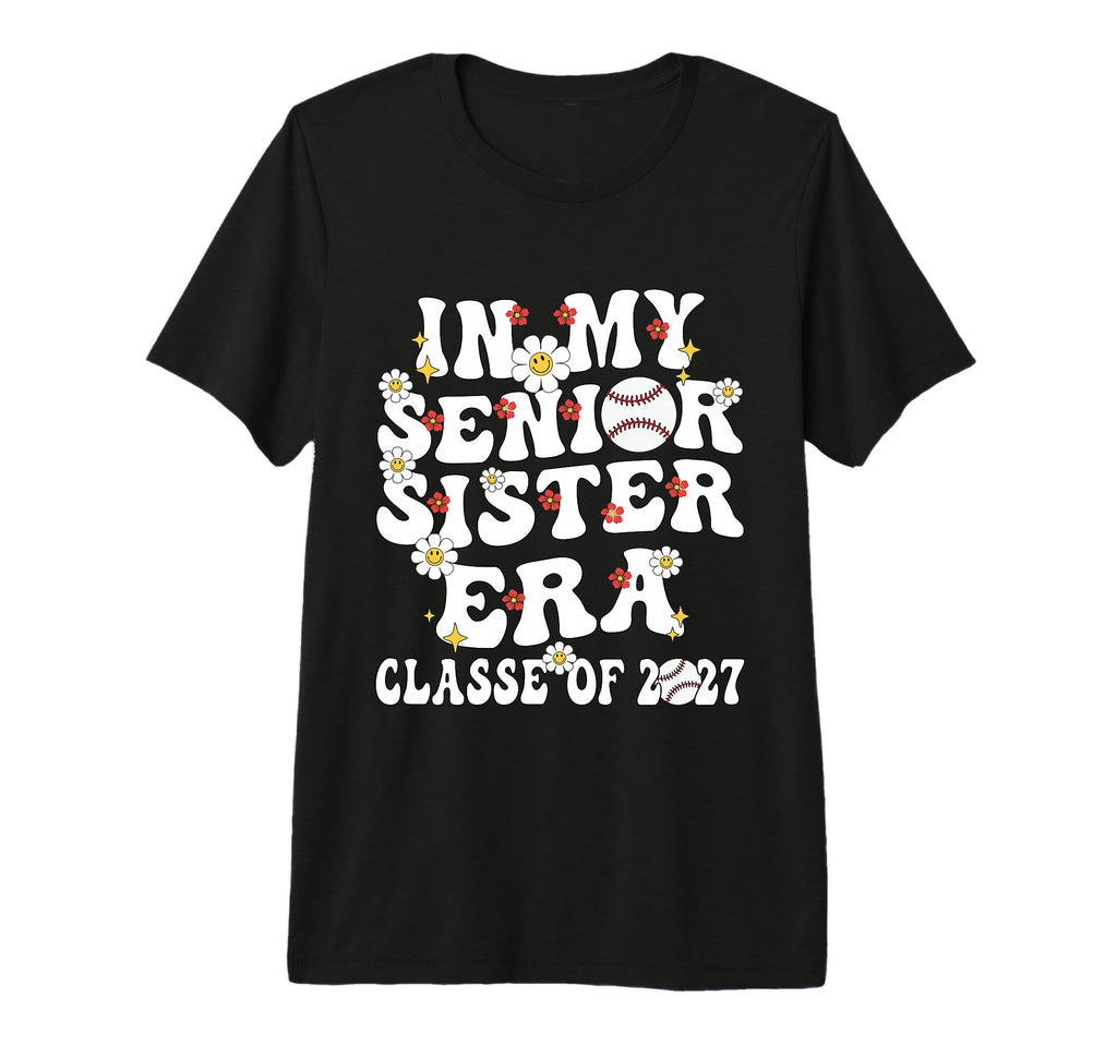 My Senior Sister Era Groovy Baseball T-Shirt - Custom Art Print Men Women - T-Shirt, Sweatshirt, Hoodie