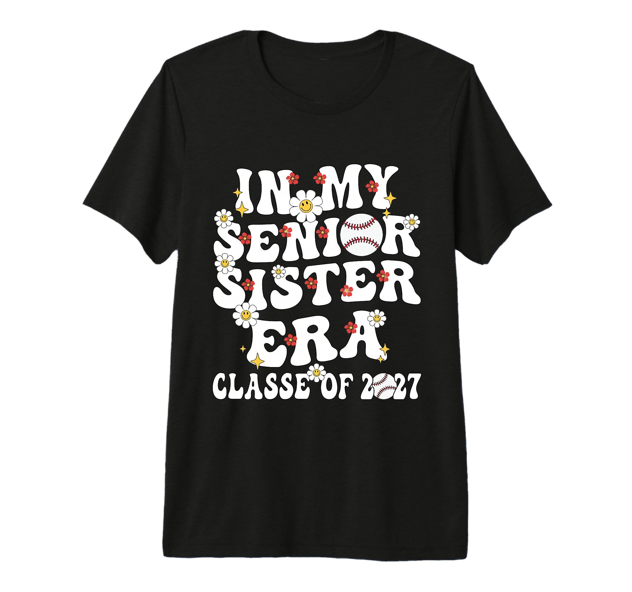 My Senior Sister Era Groovy Baseball T-Shirt - Custom Art Print Men Women - T-Shirt, Sweatshirt, Hoodie