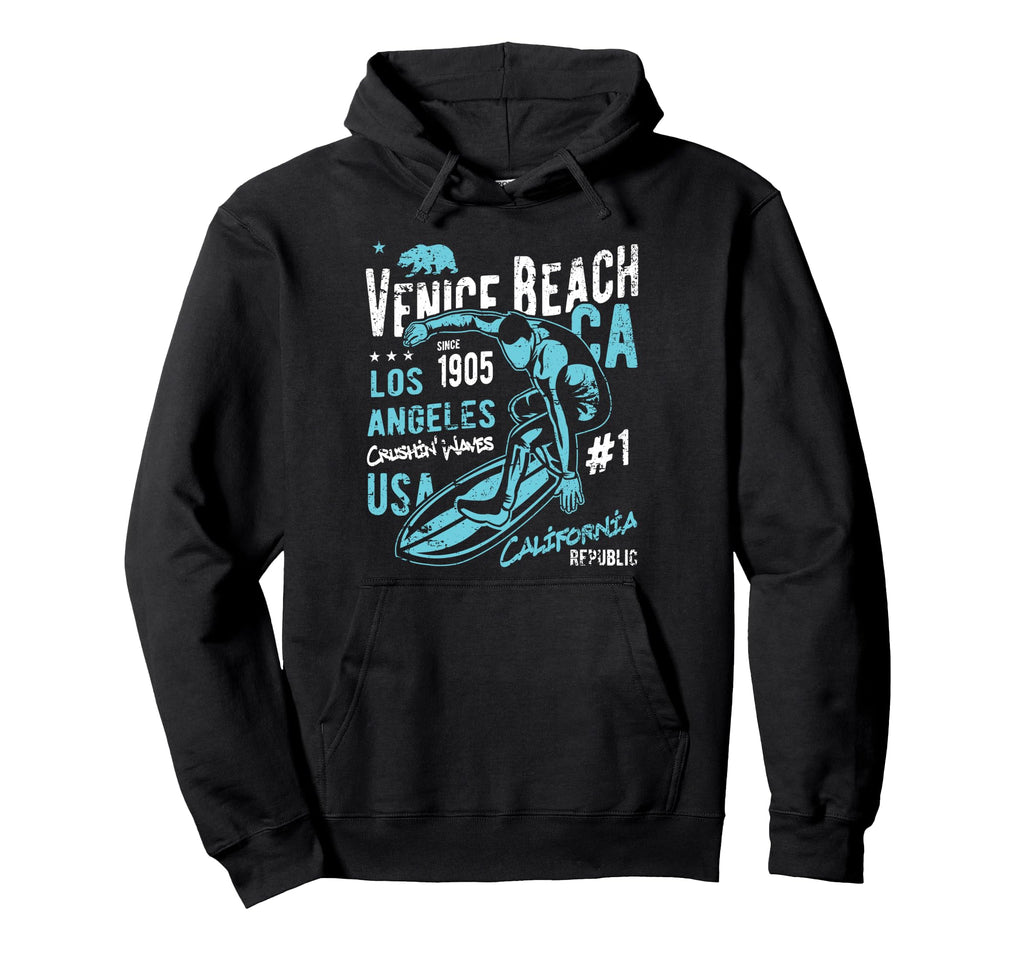 Venice Beach California Distressed Hoodie - Fun Novelty Design Unisex - T-Shirt, Sweatshirt, Hoodie