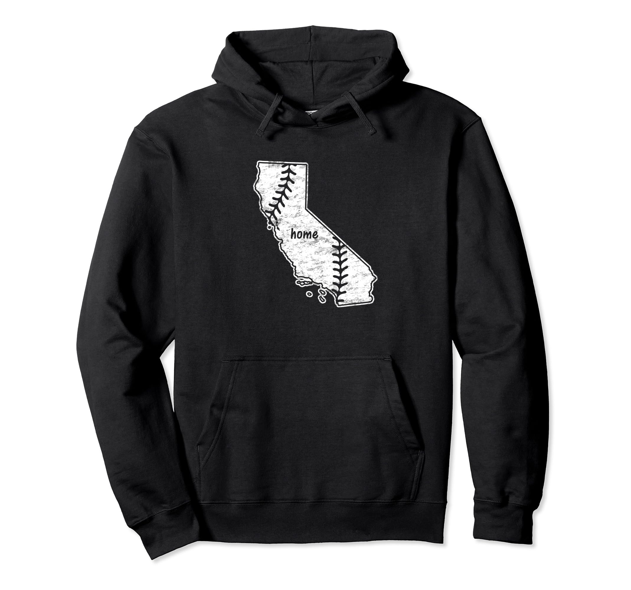 California Map Home Love Baseball Hoodie - Minimalist Print for Adults - T-Shirt, Sweatshirt, Hoodie