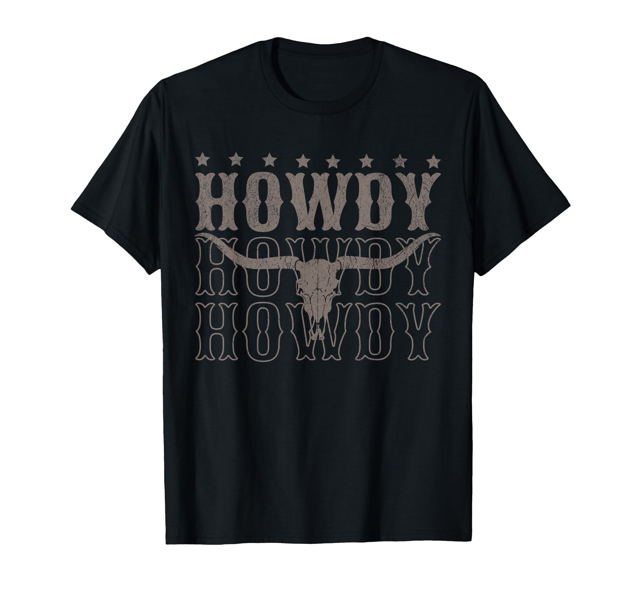 Howdy Cow Bull Skull Cowboy Cowgirl T-Shirt - Aesthetic Graphic Men Women - T-Shirt, Sweatshirt, Hoodie
