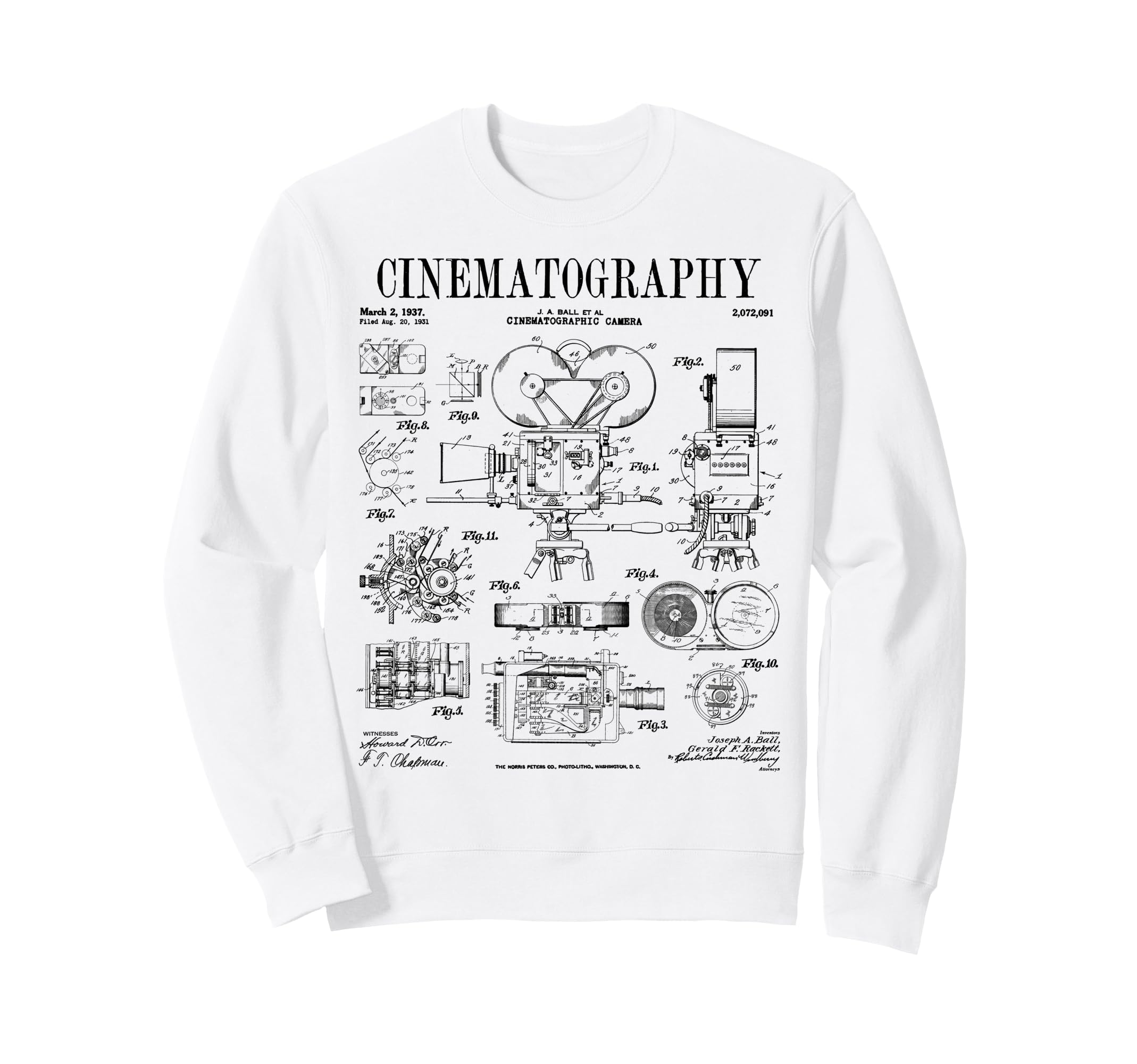 Cinematography Movie Film Camera Sweatshirt - Minimalist Print for Adults - T-Shirt, Sweatshirt, Hoodie