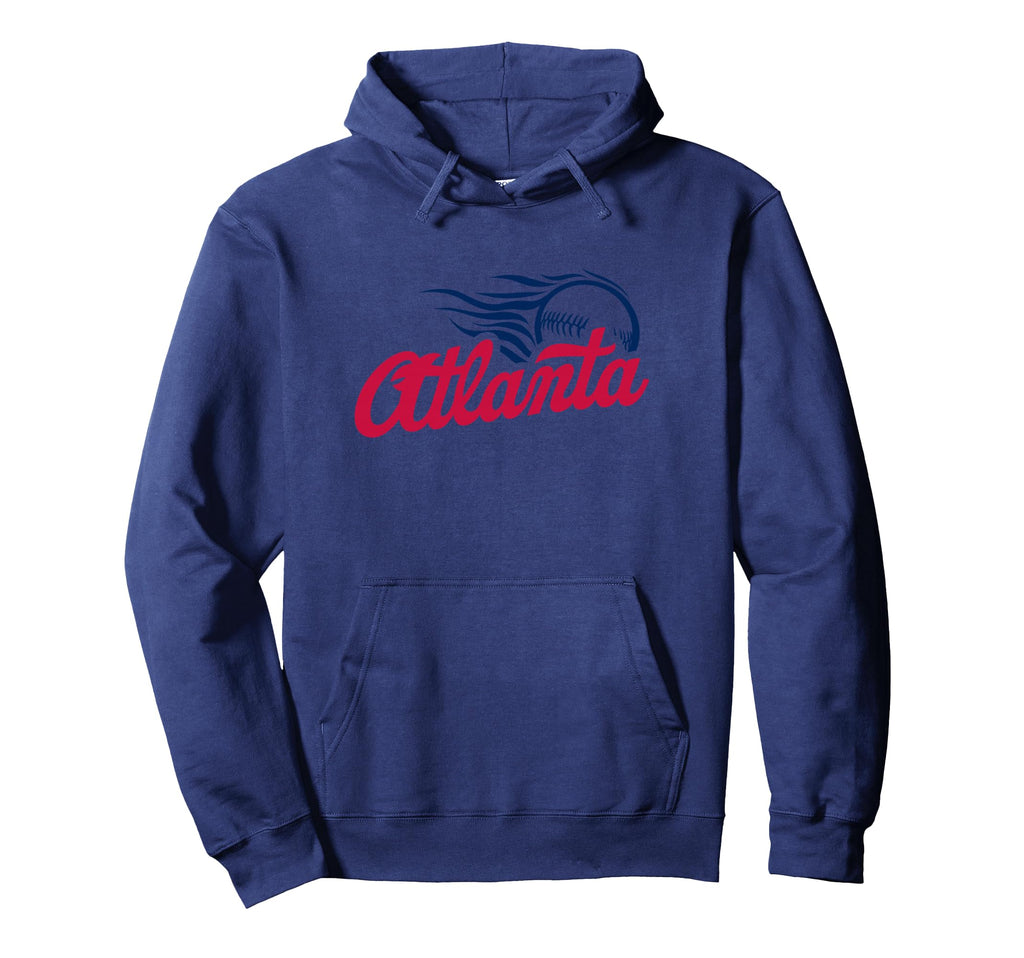 Atlanta Baseball Minimalist Baseball Hoodie - Unique Graphic Men Women - T-Shirt, Sweatshirt, Hoodie