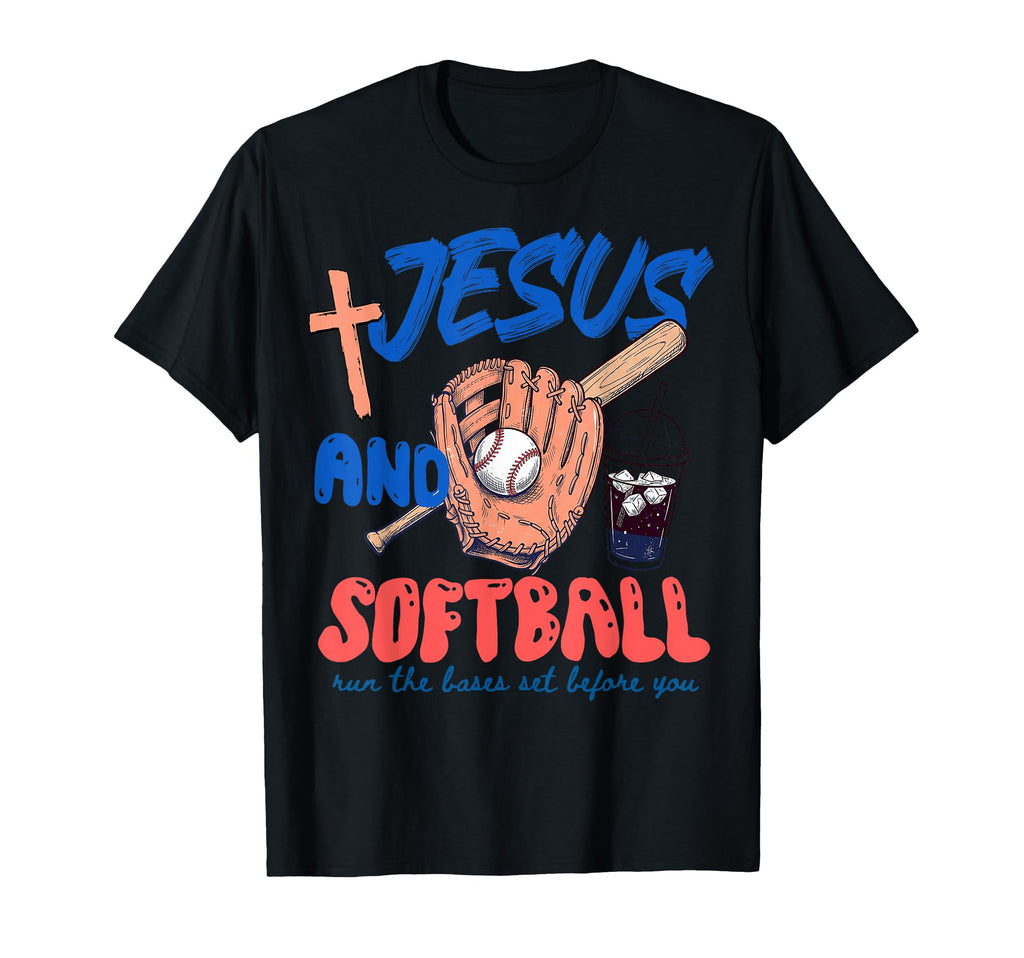 Jesus And Softball Coquette Game T-Shirt - Fun Novelty Design for Adults - T-Shirt, Sweatshirt, Hoodie