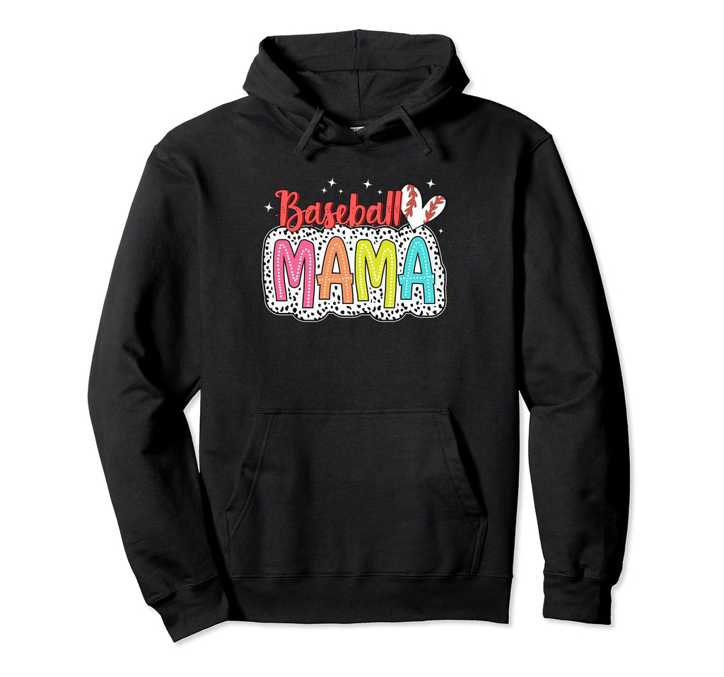 Baseball Mama Dalmatian Dots Sport Mom Hoodie - Unique Graphic Unisex - T-Shirt, Sweatshirt, Hoodie