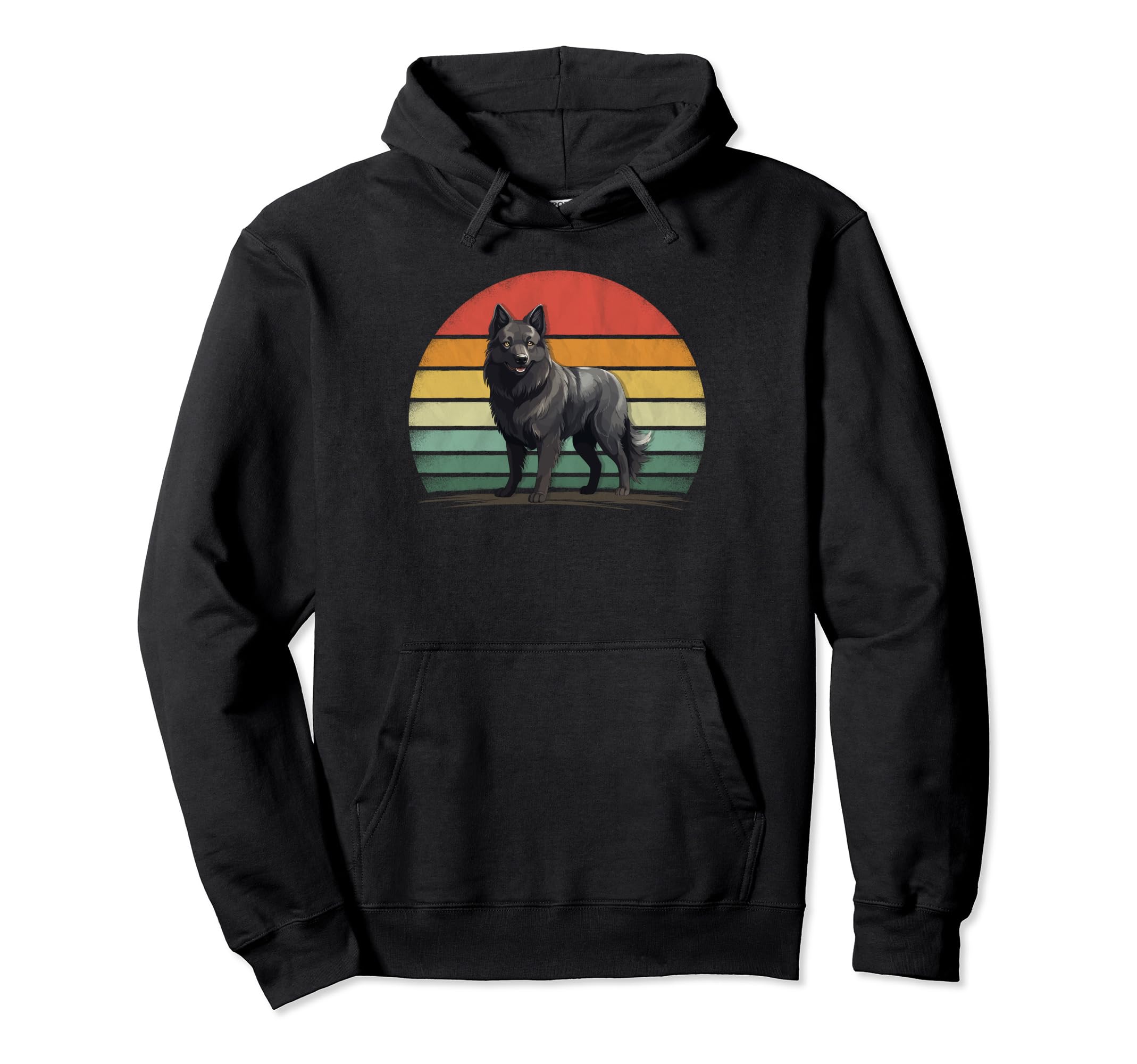 Schipperke Dog Distressed Schipperke Hoodie - Minimalist Print Unisex - T-Shirt, Sweatshirt, Hoodie