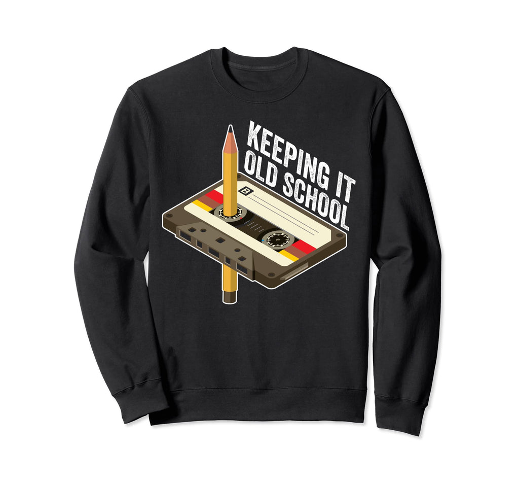 Funny Keeping It Old School Records Sweatshirt - Graphic Print for Adults - T-Shirt, Sweatshirt, Hoodie