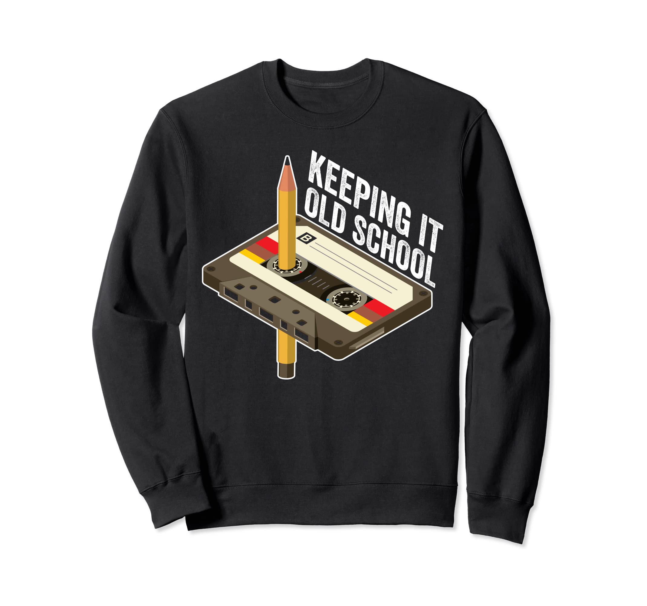Funny Keeping It Old School Records Sweatshirt - Graphic Print for Adults - T-Shirt, Sweatshirt, Hoodie