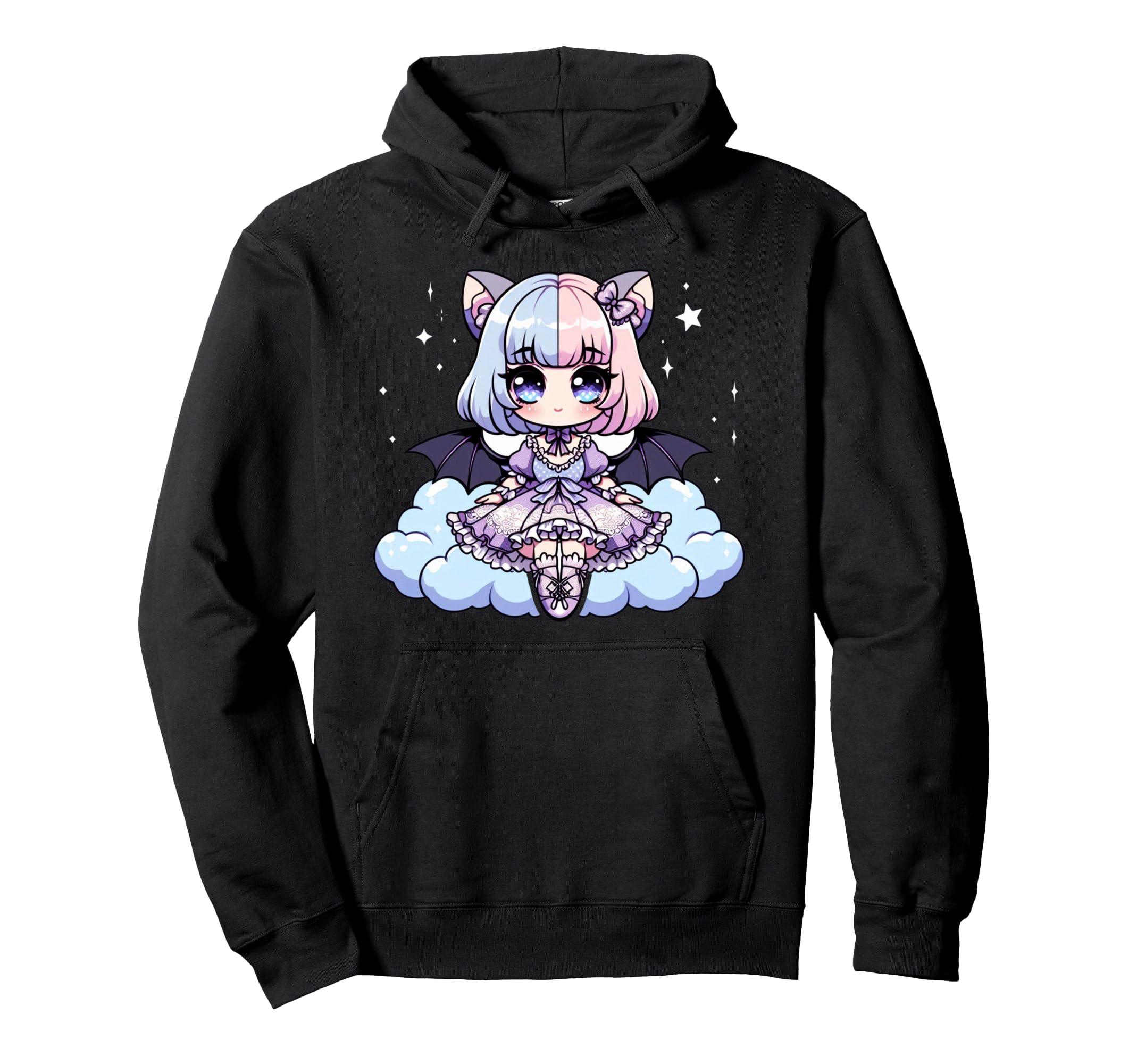Kawaii Pastel Goth Creepy Anime Moon Hoodie - Aesthetic Graphic for Adults - T-Shirt, Sweatshirt, Hoodie