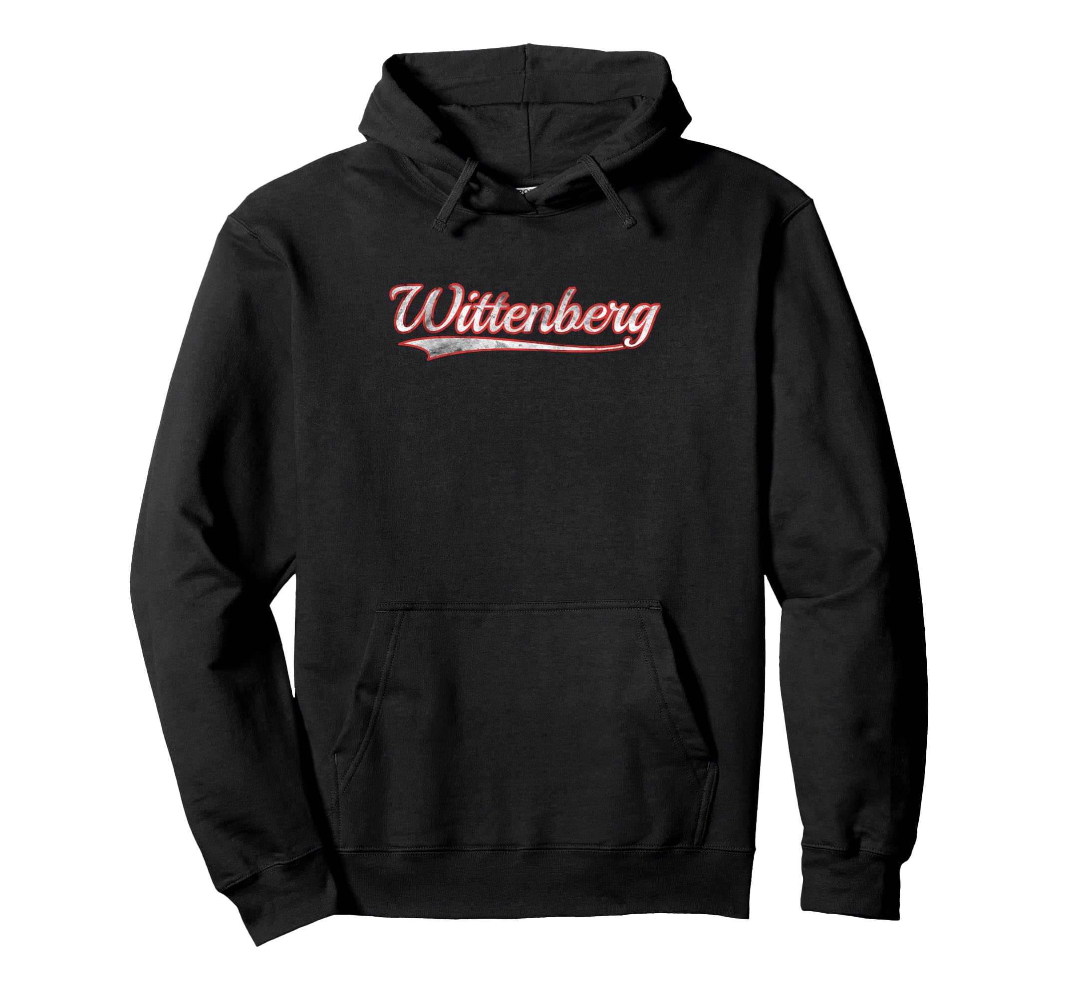 Wittenberg Varsity Distressed Hoodie - Casual Everyday Wear for Adults - T-Shirt, Sweatshirt, Hoodie