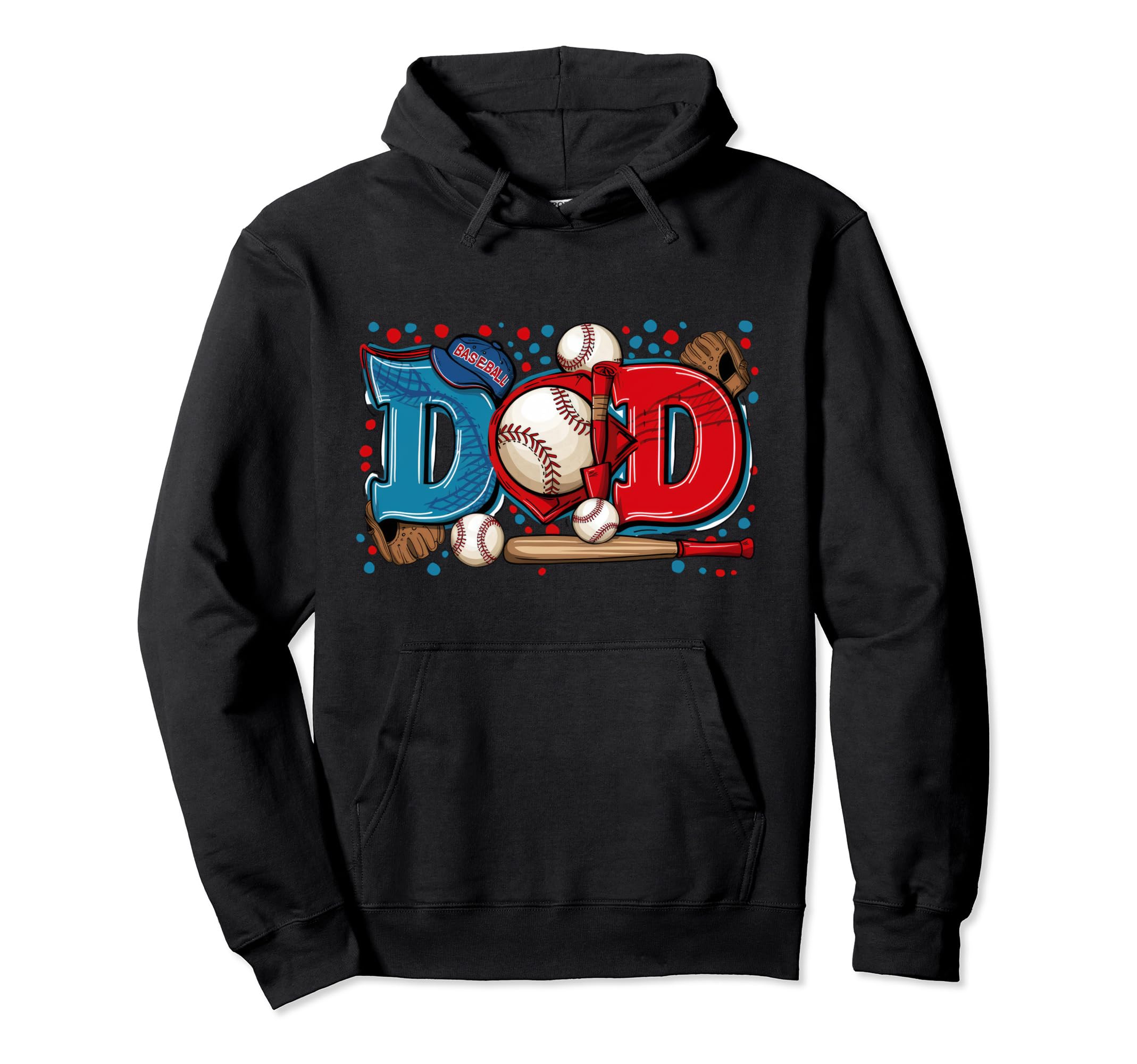 Baseball Dad Fathers Day Team Player Hoodie - Fun Novelty Design Men Women - T-Shirt, Sweatshirt, Hoodie