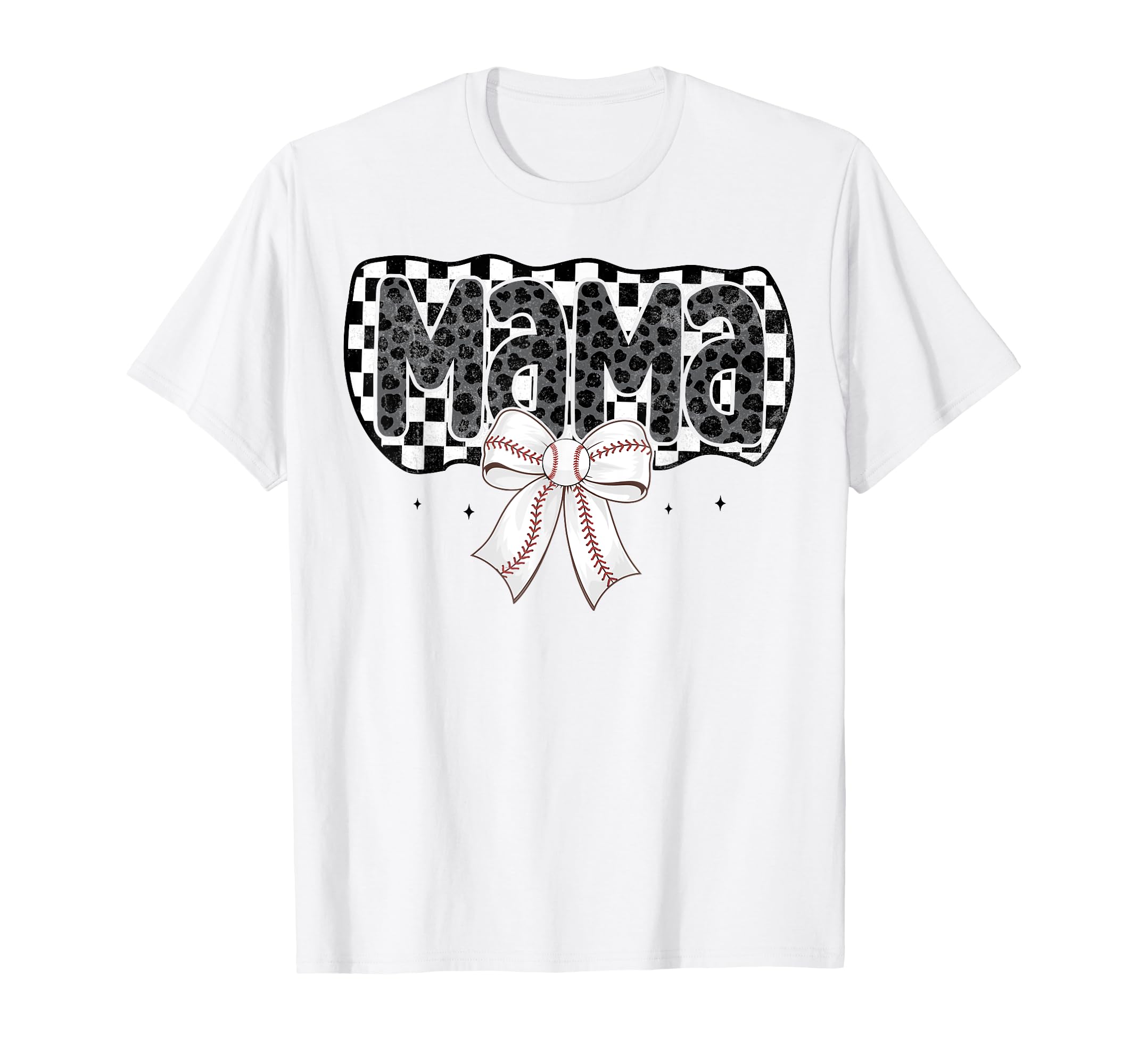 Baseball Checkered Mama Coquette Bow T-Shirt - Aesthetic Graphic Men Women - T-Shirt, Sweatshirt, Hoodie