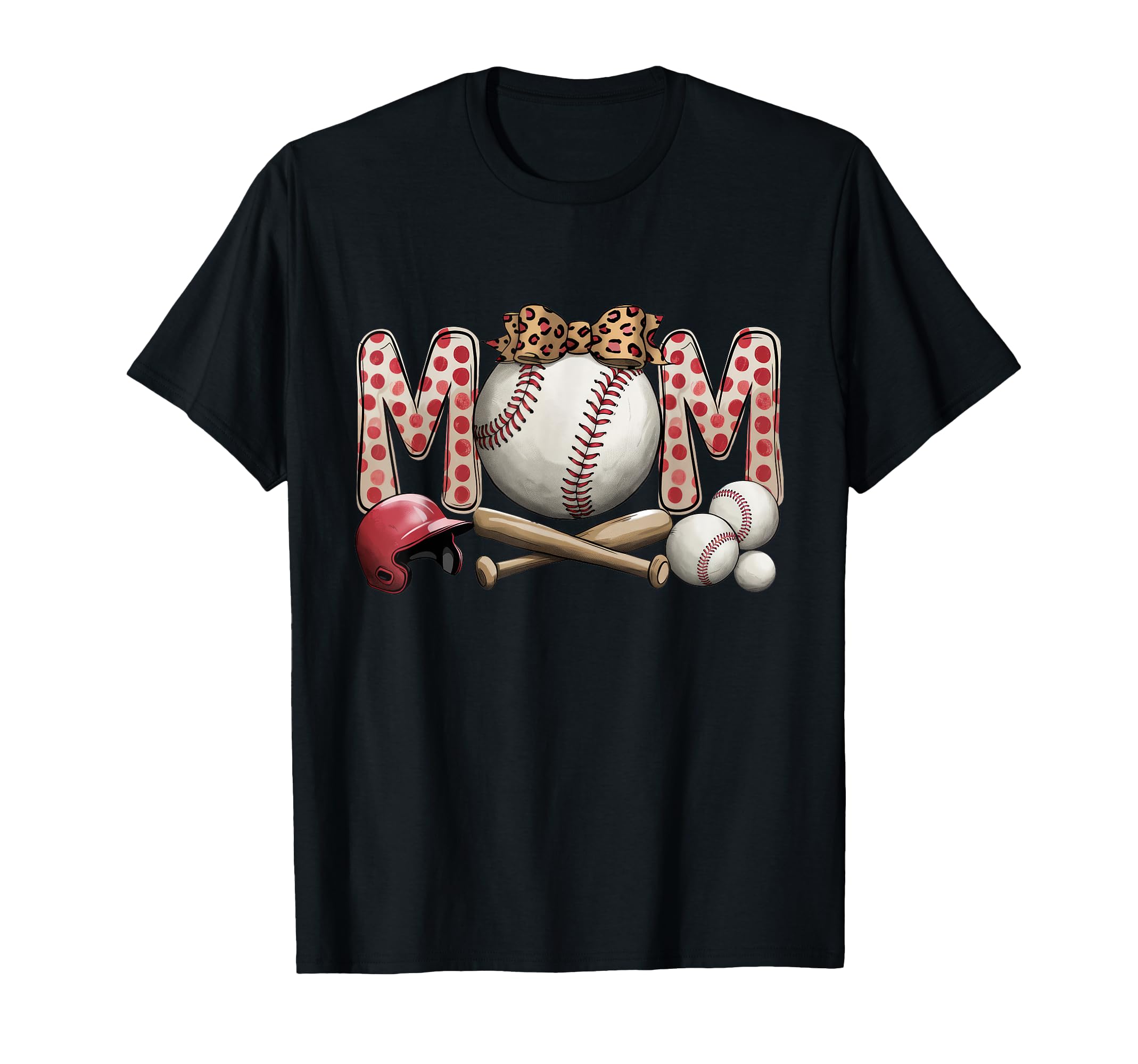 Leopard American Baseball Mom Mama T-Shirt - Novelty Apparel Unisex - T-Shirt, Sweatshirt, Hoodie