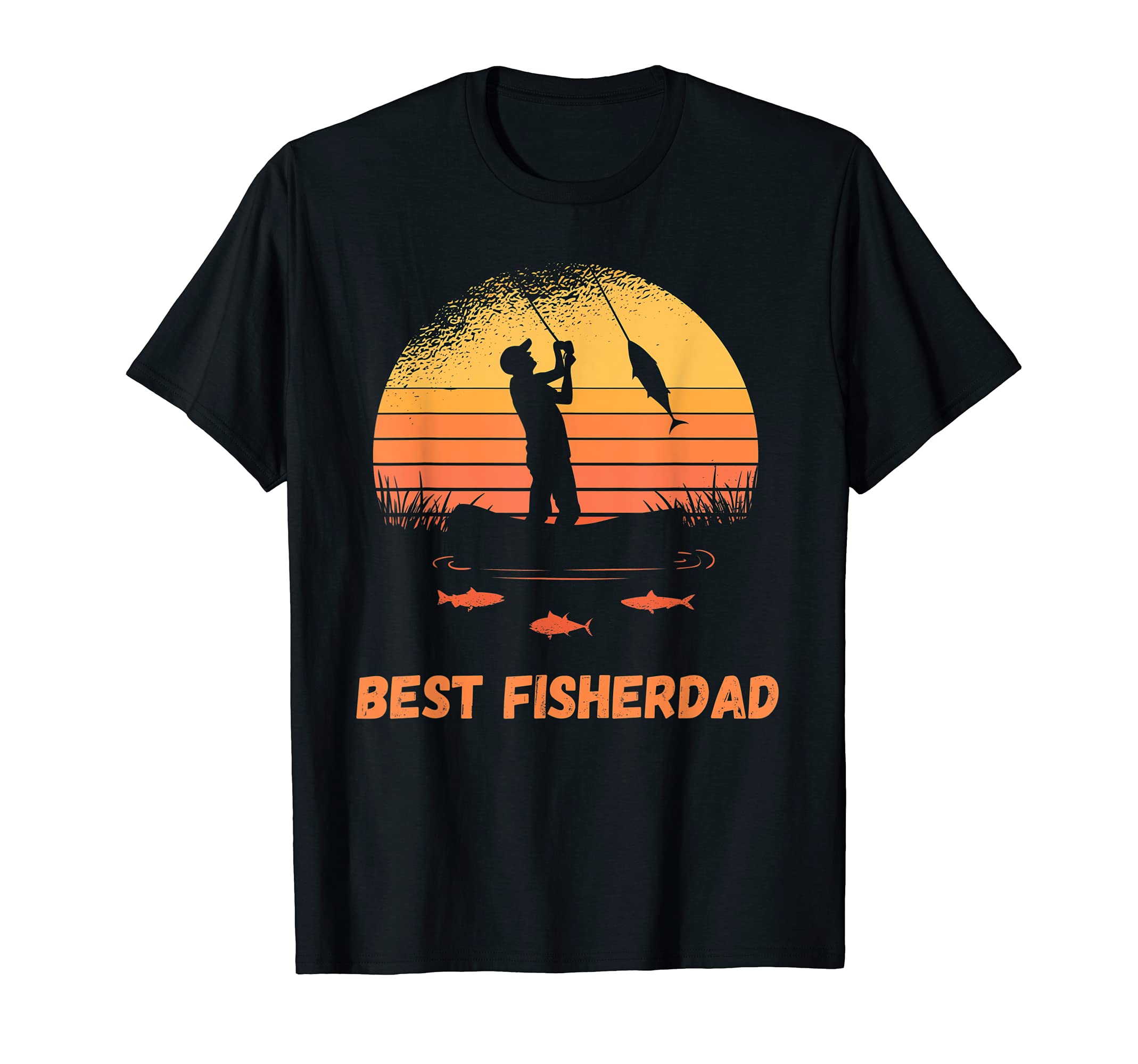 Best Fisherdad Fisherman Sunset T-Shirt - Custom Art Print Men Women - T-Shirt, Sweatshirt, Hoodie