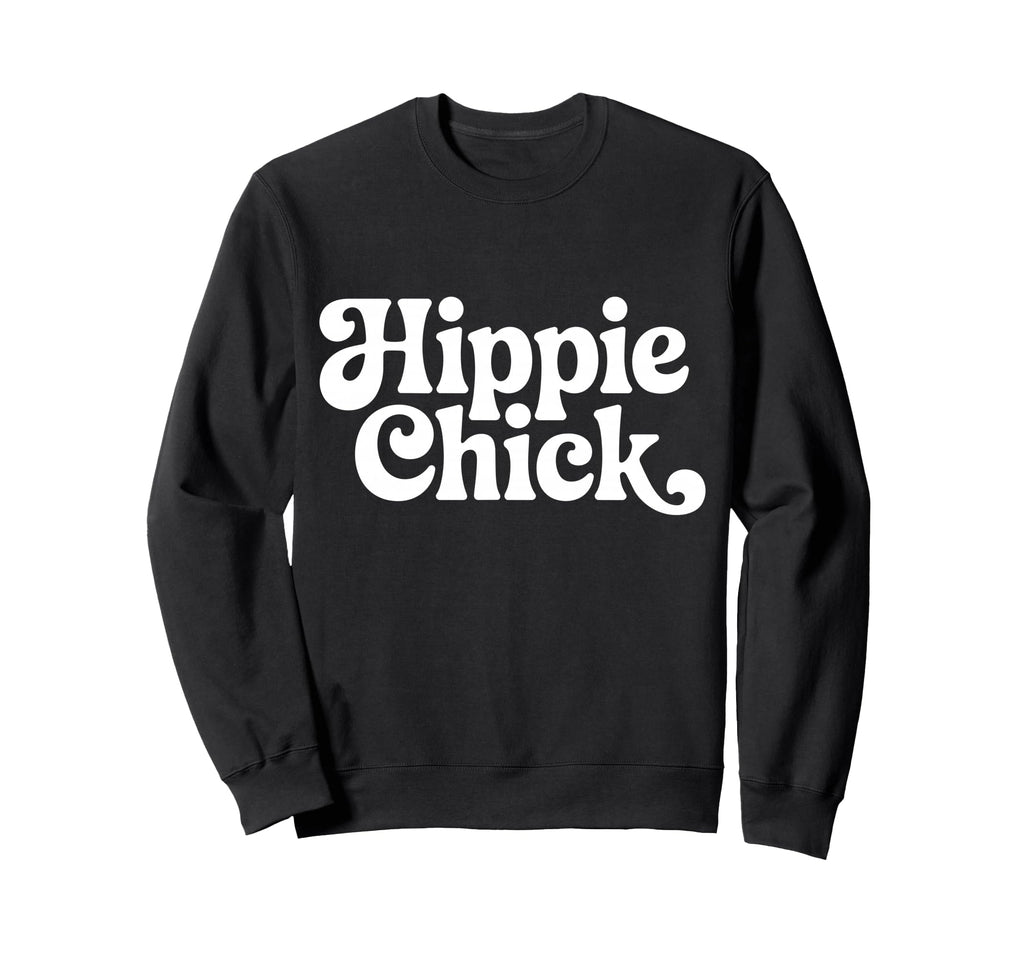Hippie Chick Groovy Typography Boho Sweatshirt - Trendy Graphic for Adults - T-Shirt, Sweatshirt, Hoodie