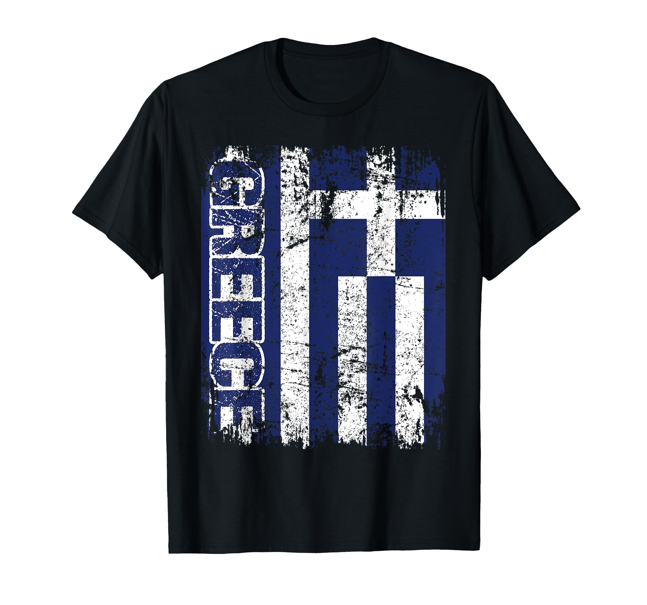 Greece Flag Distressed Greece T-Shirt - Custom Art Print Unisex - T-Shirt, Sweatshirt, Hoodie