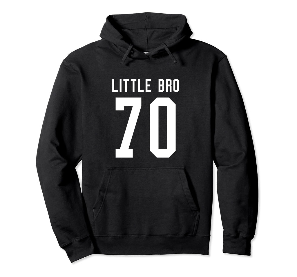 Number 70 Little Bro Biggest Fan Hoodie - Graphic Print for Adults - T-Shirt, Sweatshirt, Hoodie