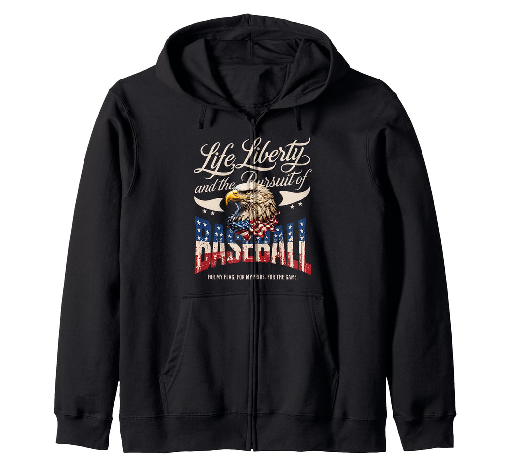Life Liberty And Pursuit Baseball Sweatshirt - Novelty Apparel for Adults - T-Shirt, Sweatshirt, Hoodie