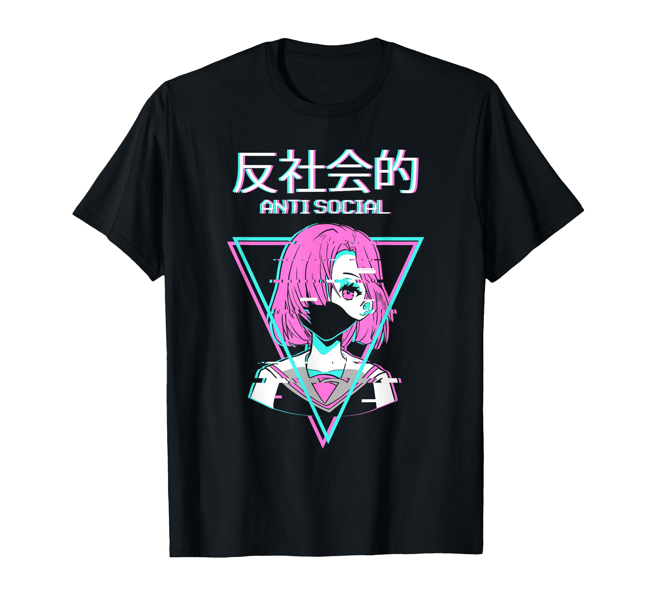 Antisocial Vaporwave Anime T-Shirt - Fun Novelty Design for Adults - T-Shirt, Sweatshirt, Hoodie