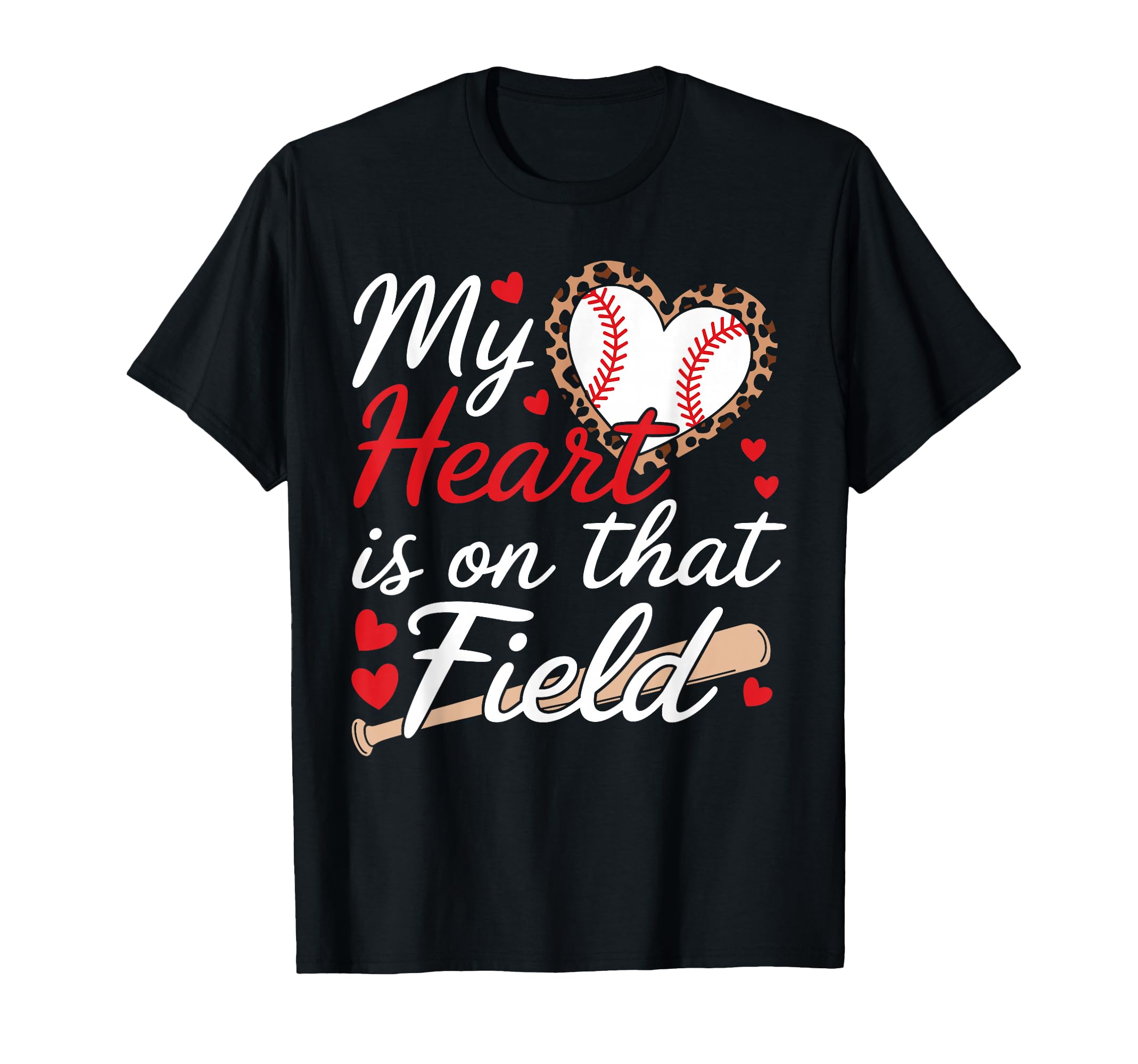 My Heart Is That Field Baseball Mom T-Shirt - Minimalist Print Men Women - T-Shirt, Sweatshirt, Hoodie