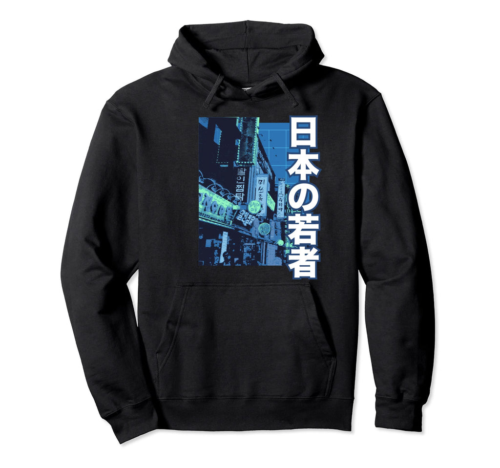 90S Vaporwave Kanji E E Grunge City Japan Hoodie - Novelty Apparel Unisex - T-Shirt, Sweatshirt, Hoodie