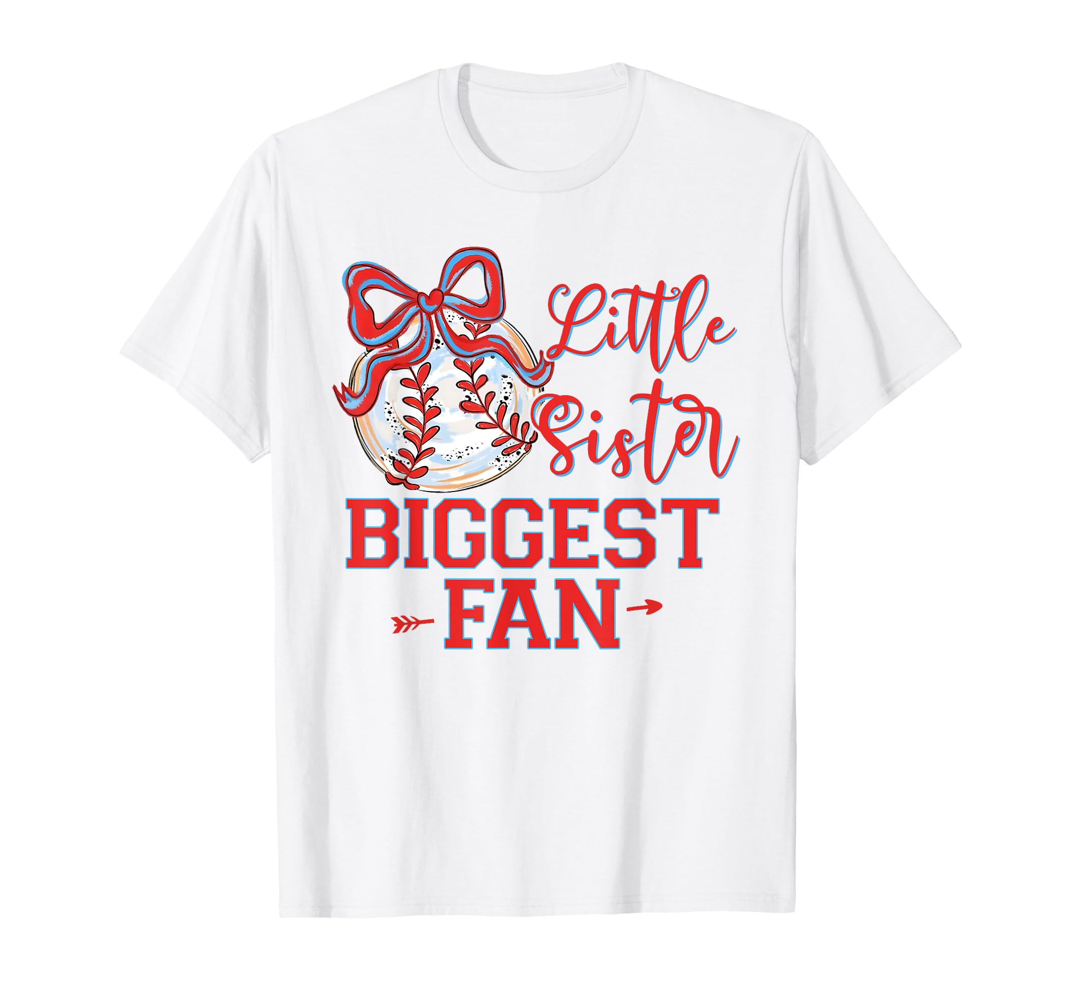 Baseball Sister Coquette Bow Ball T-Shirt - Custom Art Print for Adults - T-Shirt, Sweatshirt, Hoodie