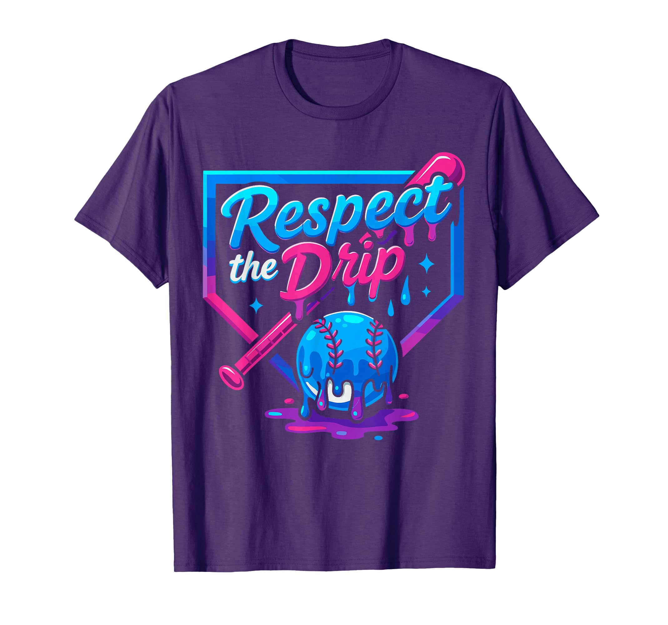 Respect Drip Baseball Baseball Drip T-Shirt - Fun Novelty Design Men Women - T-Shirt, Sweatshirt, Hoodie