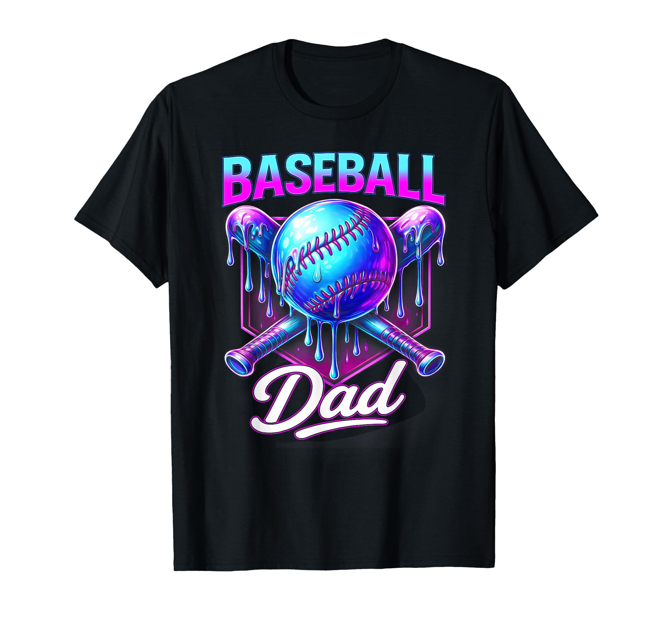 Baseball Dad Ice Cream Drip Theme T-Shirt - Streetwear Style for Adults - T-Shirt, Sweatshirt, Hoodie