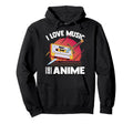 Kawaii I Love Music And Anime Otaku Hoodie - Minimalist Print for Adults - T-Shirt, Sweatshirt, Hoodie
