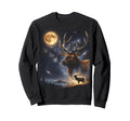 Howling Elk Full Moon Starry Sweatshirt - Casual Everyday Wear for Adults - T-Shirt, Sweatshirt, Hoodie