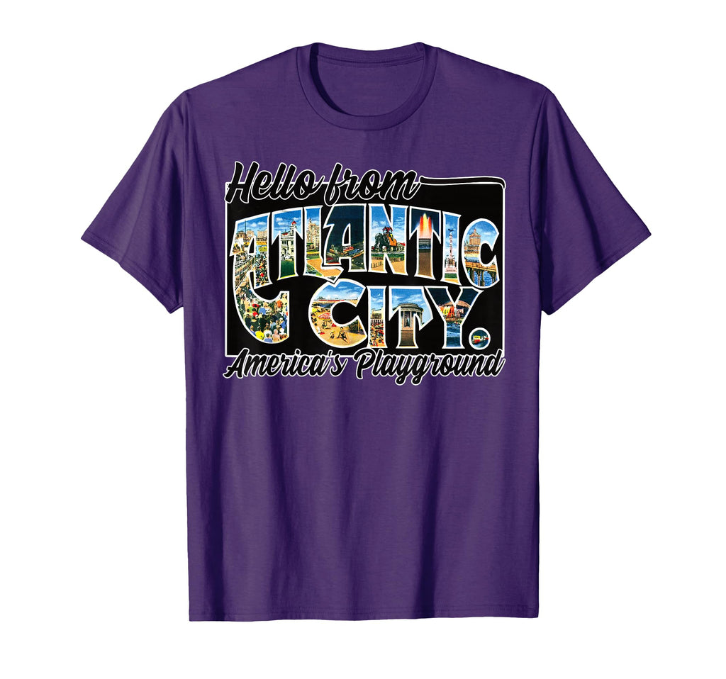 Atlantic City Nj Postcard Souvenir T-Shirt - Novelty Apparel Men Women - T-Shirt, Sweatshirt, Hoodie