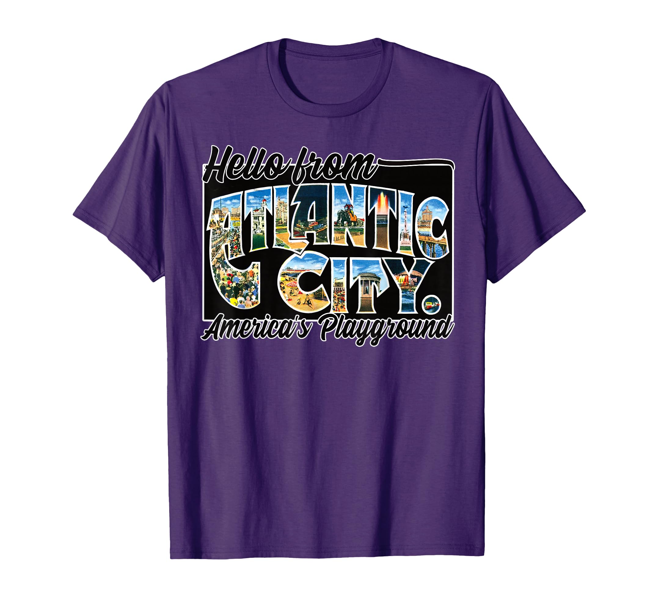 Atlantic City Nj Postcard Souvenir T-Shirt - Novelty Apparel Men Women - T-Shirt, Sweatshirt, Hoodie