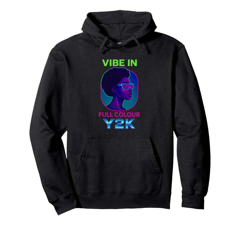 Vibe Full Colour Y2K Aesthetic Afro Hoodie - Graphic Print Unisex - T-Shirt, Sweatshirt, Hoodie