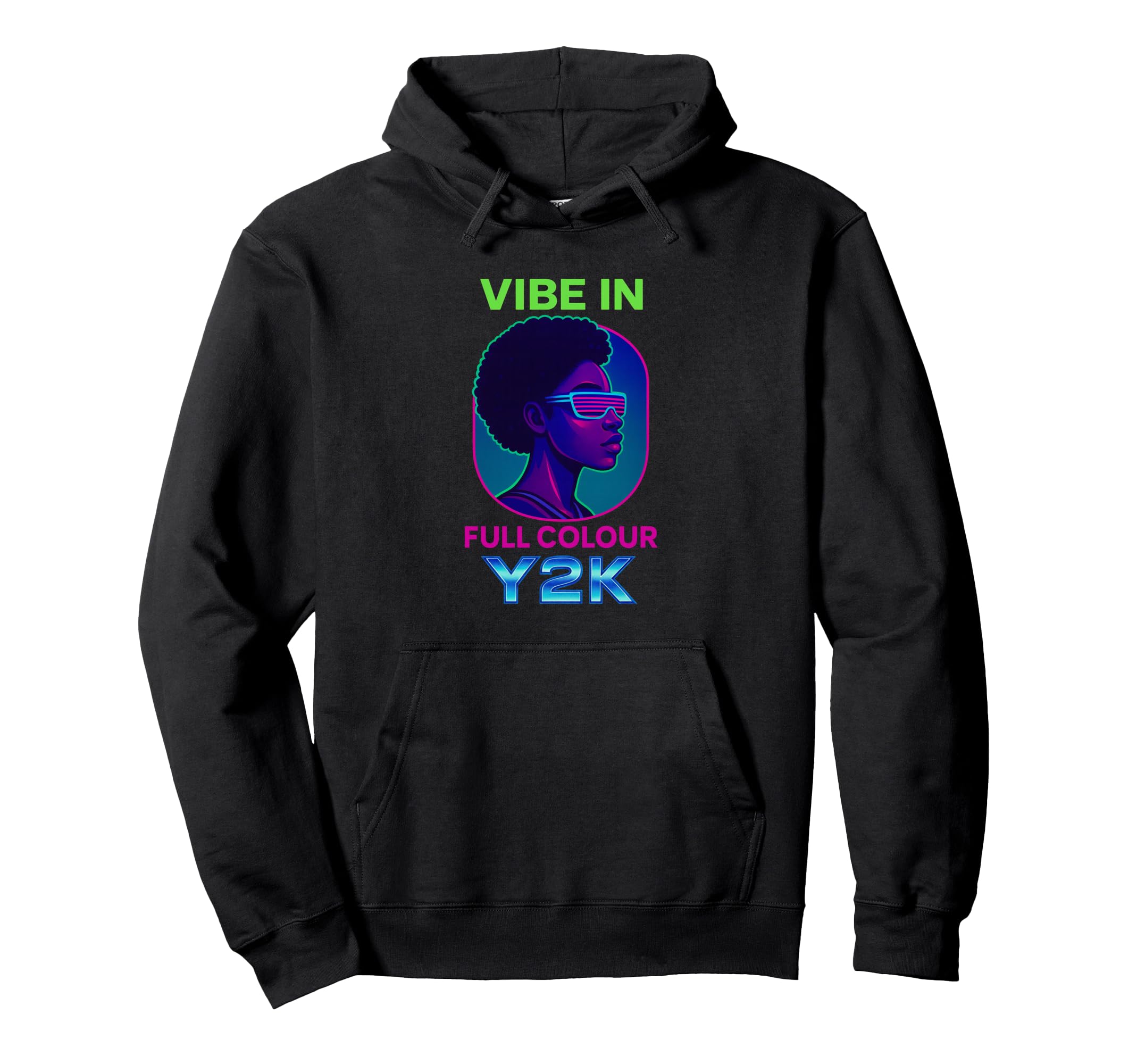 Vibe Full Colour Y2K Aesthetic Afro Hoodie - Graphic Print Unisex - T-Shirt, Sweatshirt, Hoodie