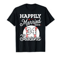 34Th Wedding Anniversary Baseball T-Shirt - Fun Novelty Design for Adults - T-Shirt, Sweatshirt, Hoodie