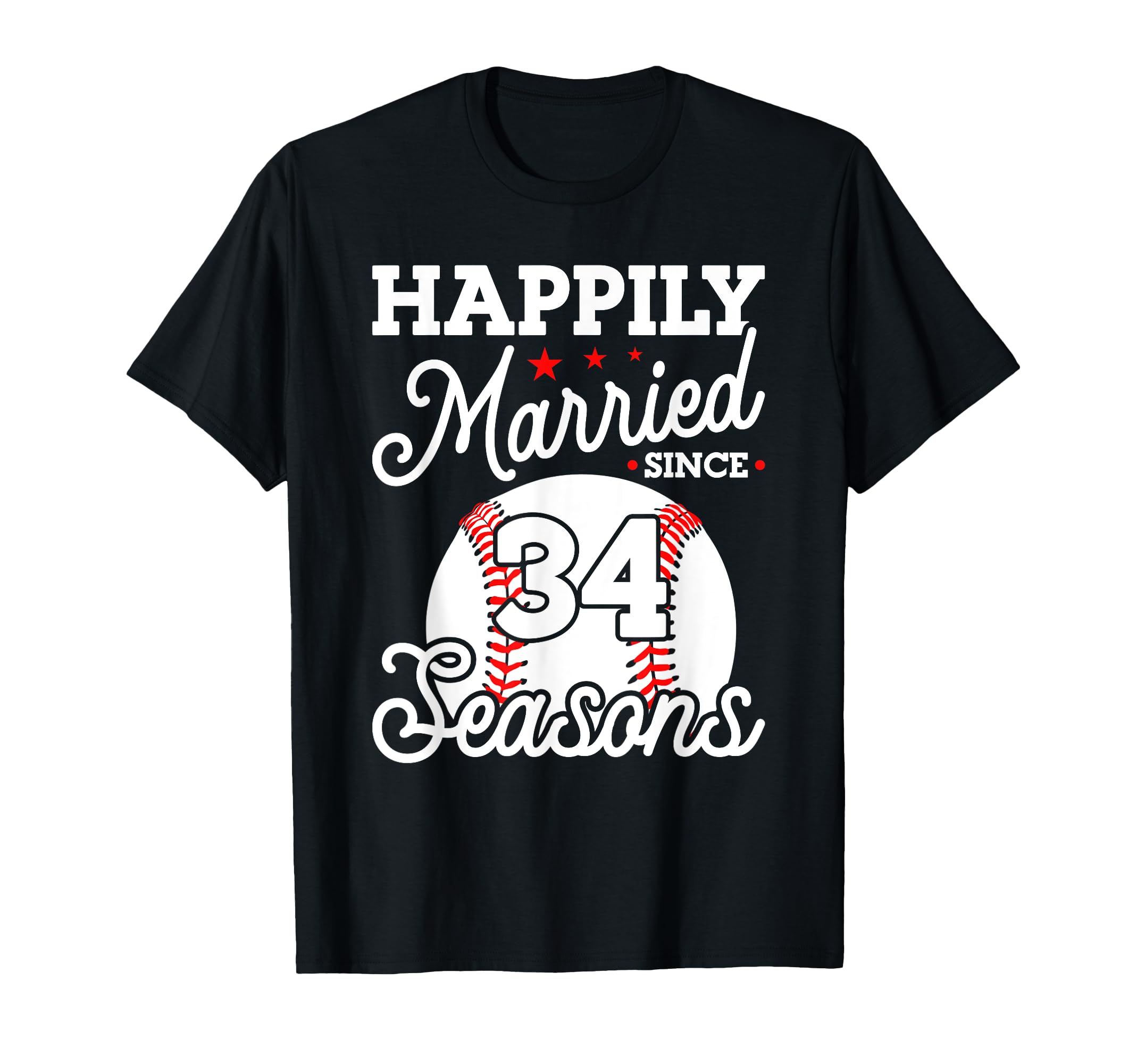 34Th Wedding Anniversary Baseball T-Shirt - Fun Novelty Design for Adults - T-Shirt, Sweatshirt, Hoodie
