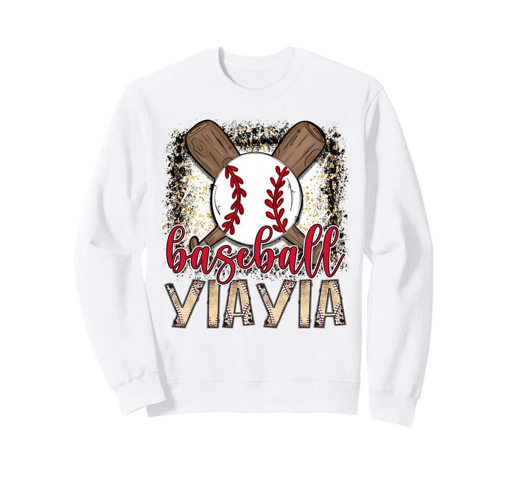 Baseball Yiayia Leopard Proud Ball Sweatshirt - Novelty Apparel Men Women - T-Shirt, Sweatshirt, Hoodie