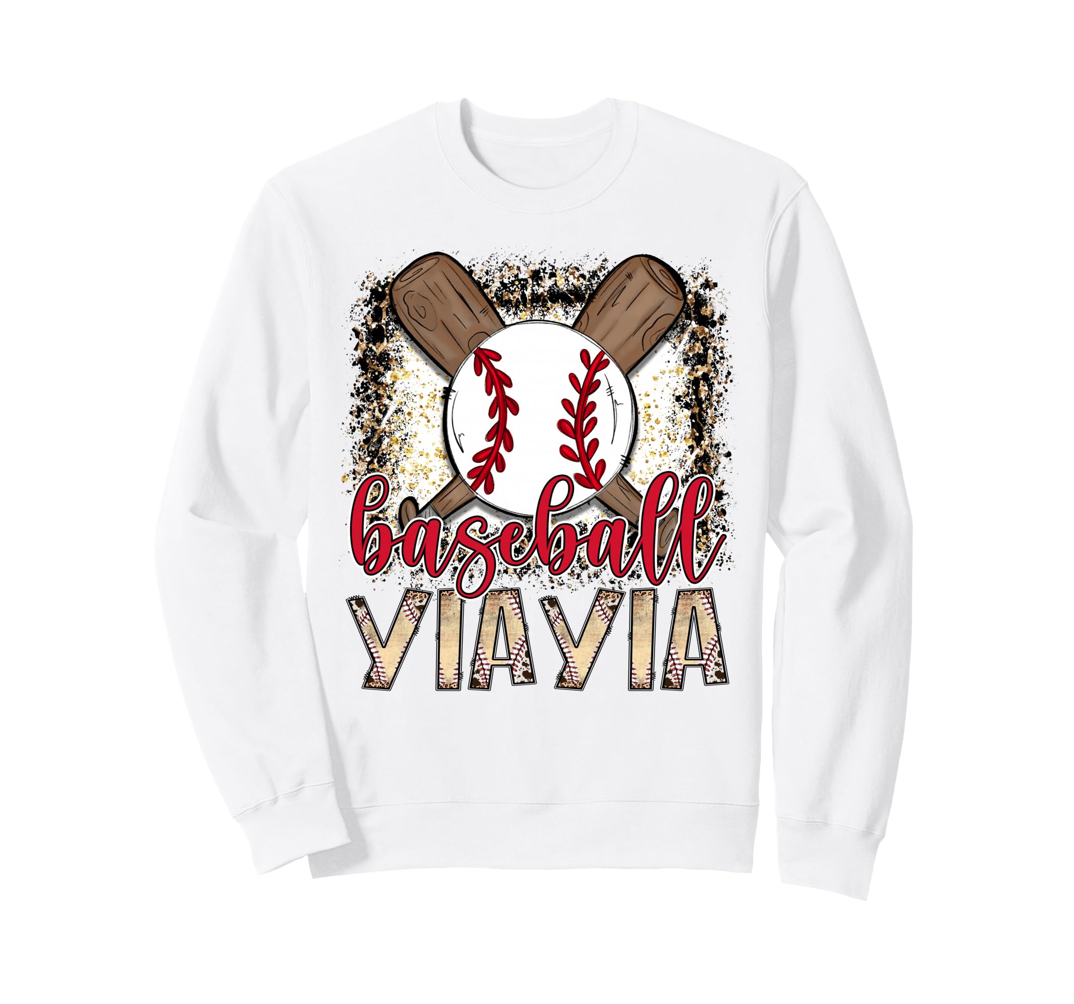 Baseball Yiayia Leopard Proud Ball Sweatshirt - Novelty Apparel Men Women - T-Shirt, Sweatshirt, Hoodie