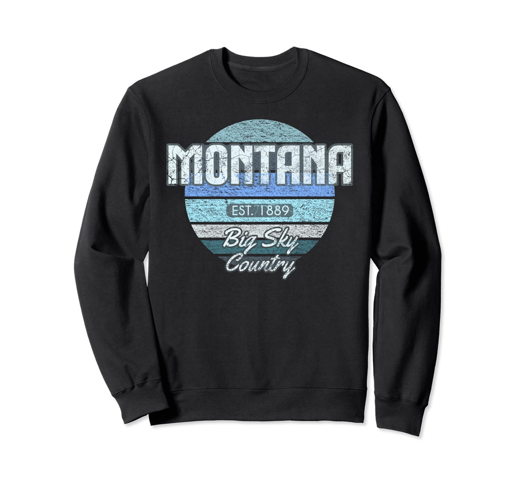 Distressed Montana Outdoors Sweatshirt - Fun Novelty Design Men Women - T-Shirt, Sweatshirt, Hoodie