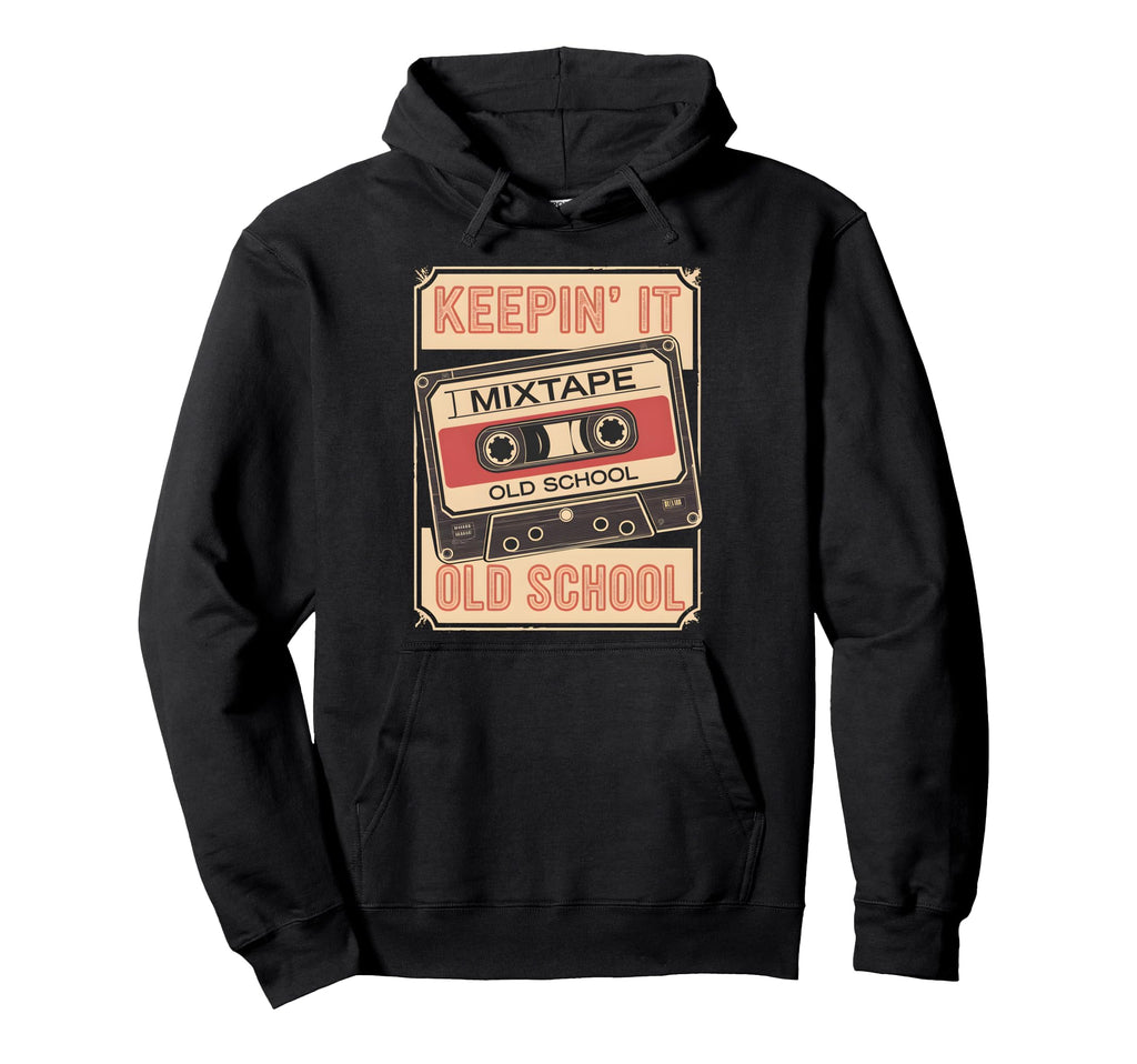 Old School Hip Hop 80S 90S Cassette Tape Hoodie - Minimalist Print Unisex - T-Shirt, Sweatshirt, Hoodie