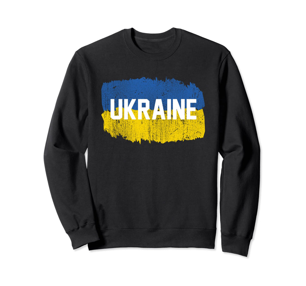 Ukrainian Flag Distressed Heritage Sweatshirt - Casual Everyday Wear Unisex - T-Shirt, Sweatshirt, Hoodie
