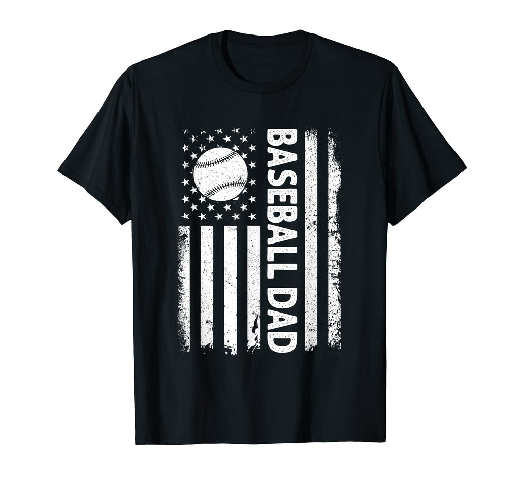 Baseball Dad Usa Flag Fathers Day T-Shirt - Fun Novelty Design Men Women - T-Shirt, Sweatshirt, Hoodie