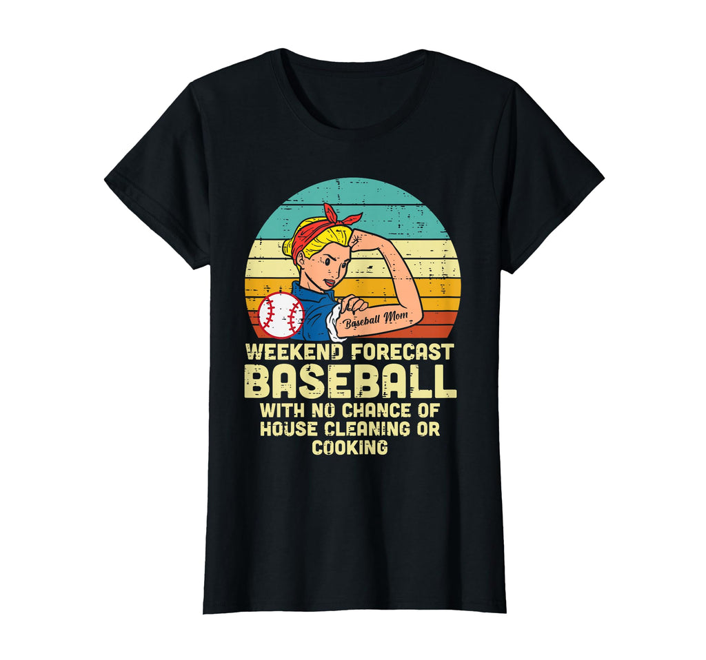 Strong Weekend Forecast Mom Baseball Mama T-Shirt - Graphic Print Men Women - T-Shirt, Sweatshirt, Hoodie