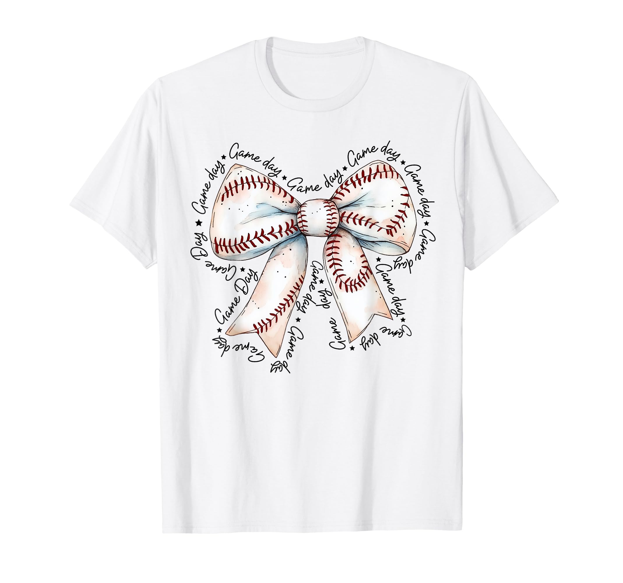 Game Day Baseball Bow Coquette Baseball T-Shirt - Aesthetic Graphic Unisex - T-Shirt, Sweatshirt, Hoodie