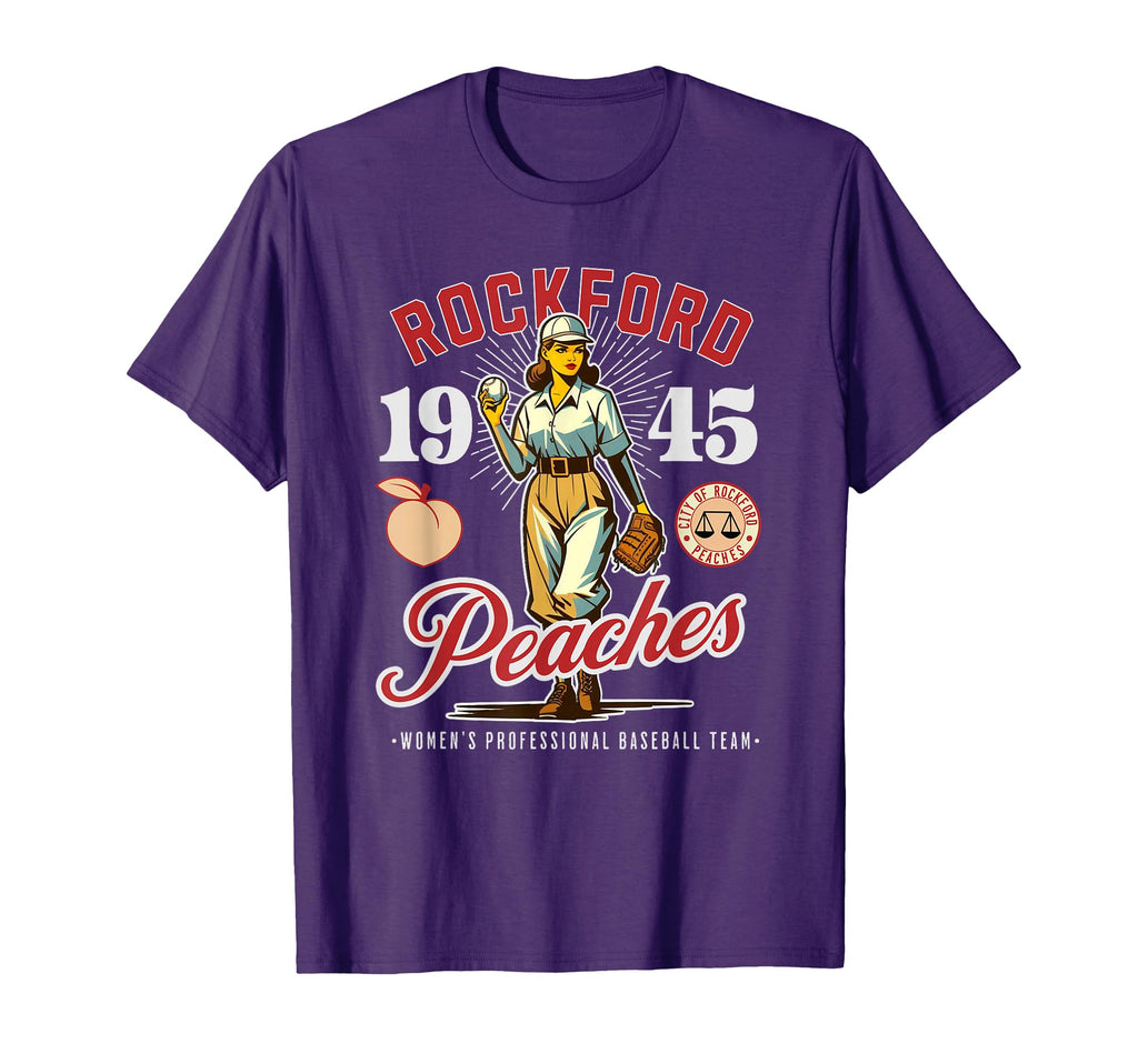Rockford Peaches Womens Baseball T-Shirt - Minimalist Print for Adults - T-Shirt, Sweatshirt, Hoodie