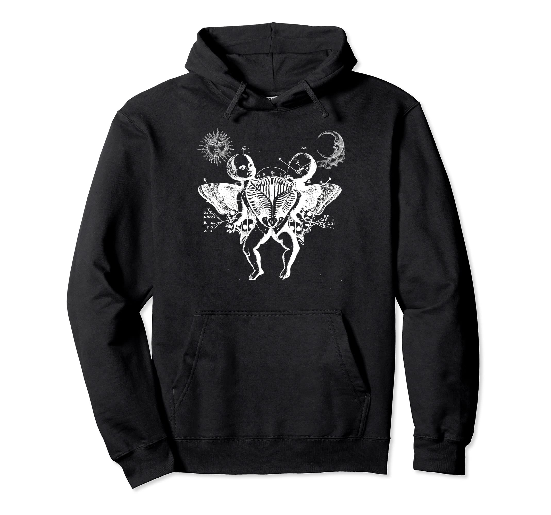 Siamese Twins Butterfly Wings Gothic 90S Hoodie - Minimalist Print Unisex - T-Shirt, Sweatshirt, Hoodie