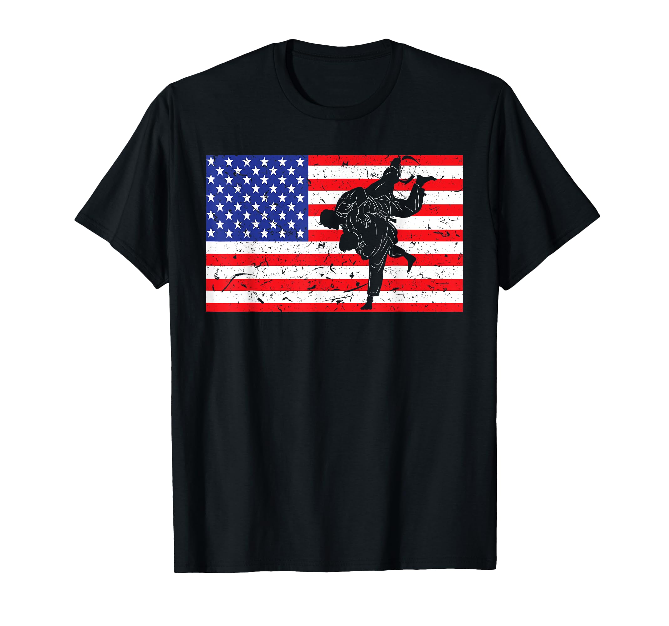Distressed Judo Gi Usa American Flag T-Shirt - Unique Graphic for Adults - T-Shirt, Sweatshirt, Hoodie