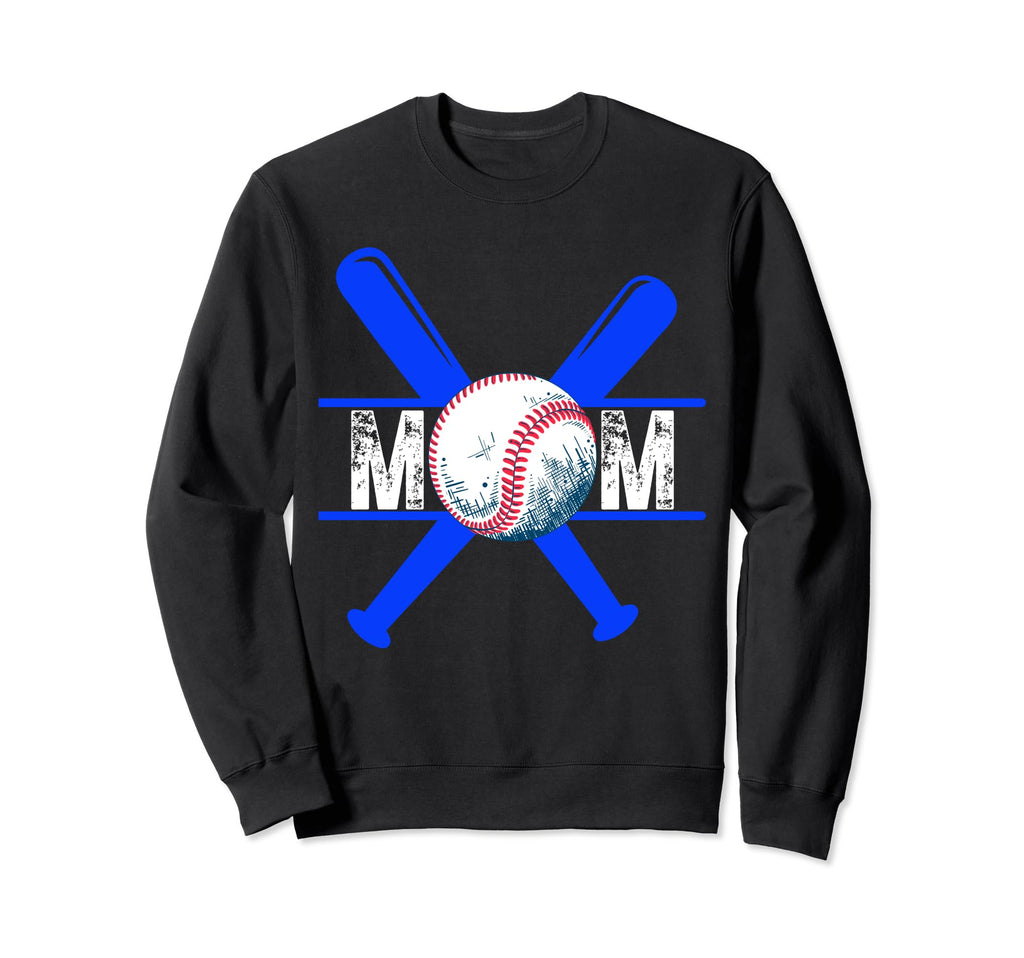 Baseball Mom Blue Sweatshirt - Custom Art Print Men Women - T-Shirt, Sweatshirt, Hoodie