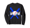 Baseball Mom Blue Sweatshirt - Custom Art Print Men Women - T-Shirt, Sweatshirt, Hoodie